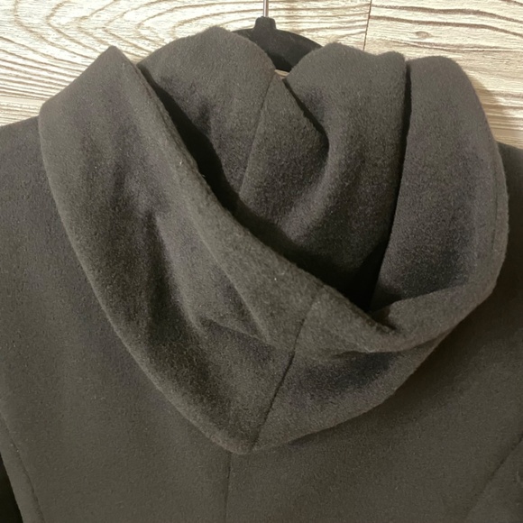 ALBERT NIPON LORO PIANA Italy Black Wool and Cashmere Coat Size 4 Hooded - Picture 6 of 10